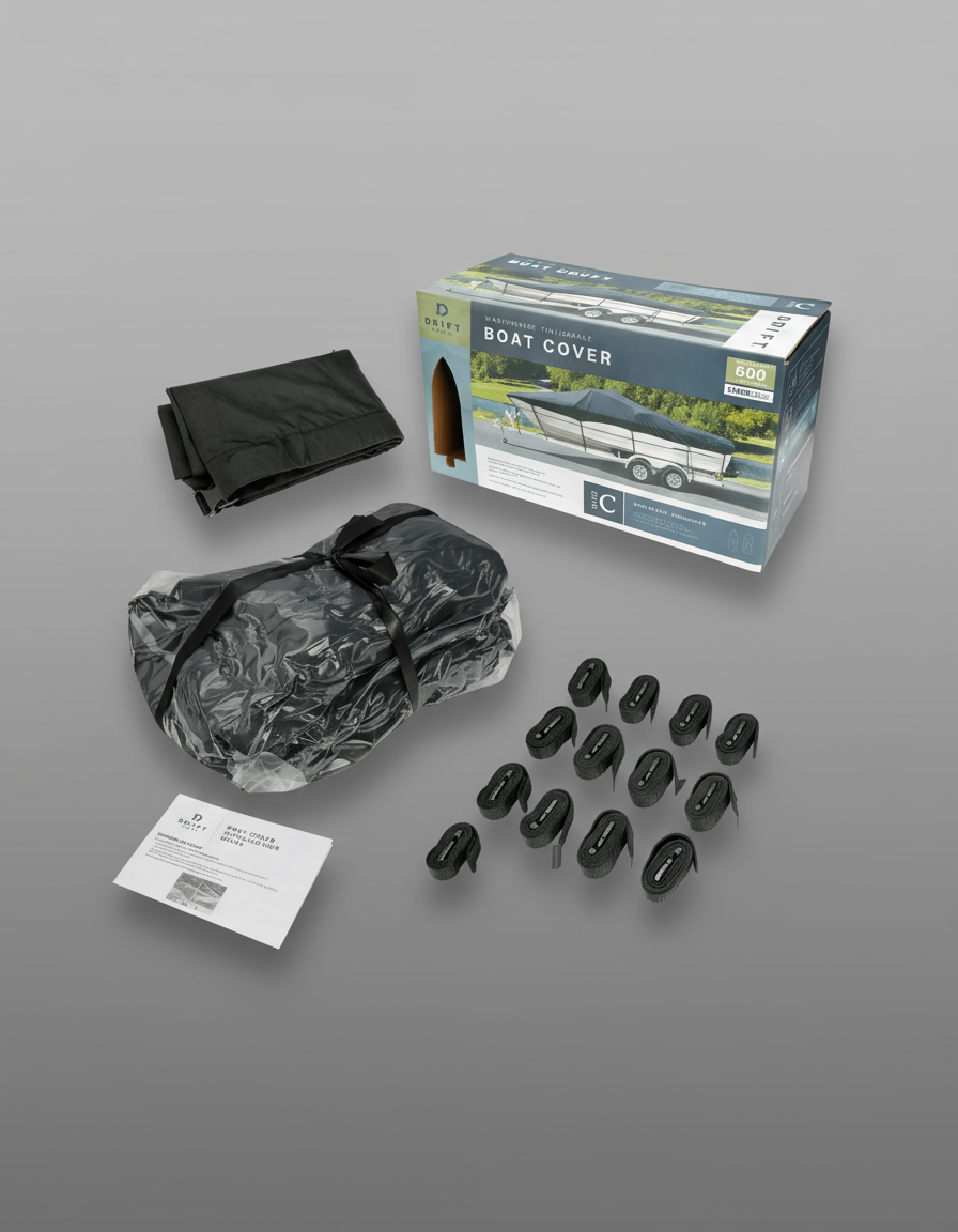 600D Trailerable Boat Cover (Style C: 20'-22', 100" Beam)