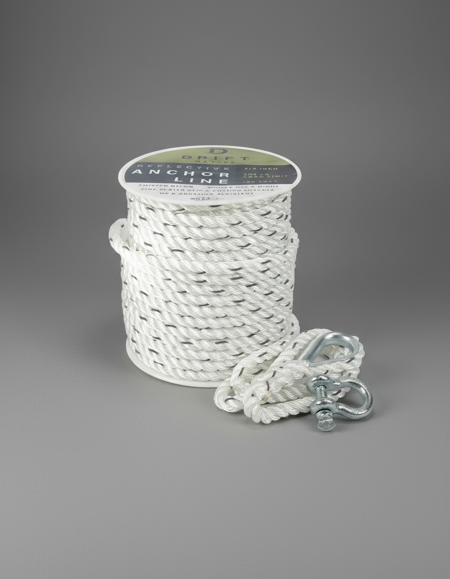 Reflective Anchor Line with Shackle (3/8” x 100’)