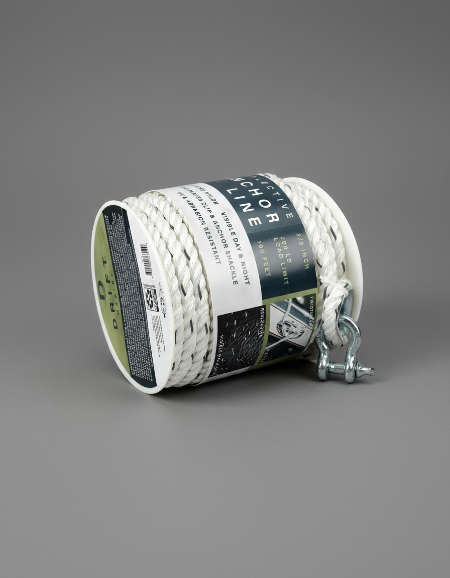 Reflective Anchor Line with Shackle (3/8” x 100’)